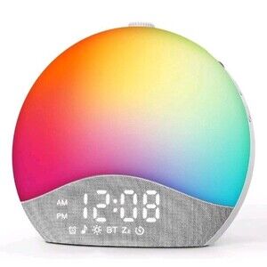Sunrise Alarm Clock Sound Machine, Upgraded Backlit Buttons, 26 Normal, White